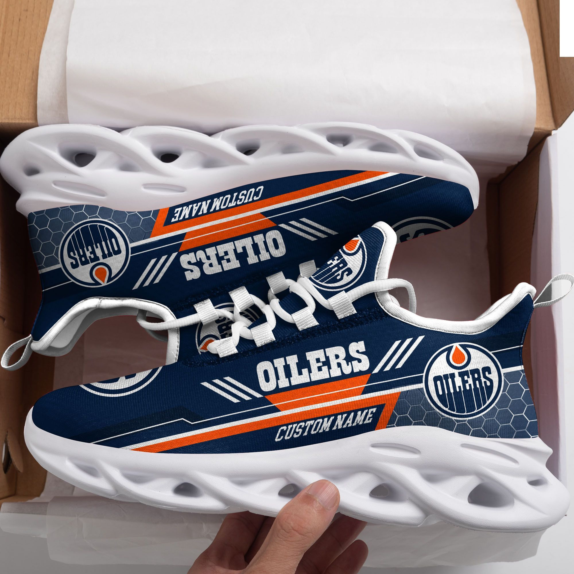 Edmonton Oilers Custom Personalized Max Soul Sneakers Running Sports Shoes For Men Women Football Fan Football Fan