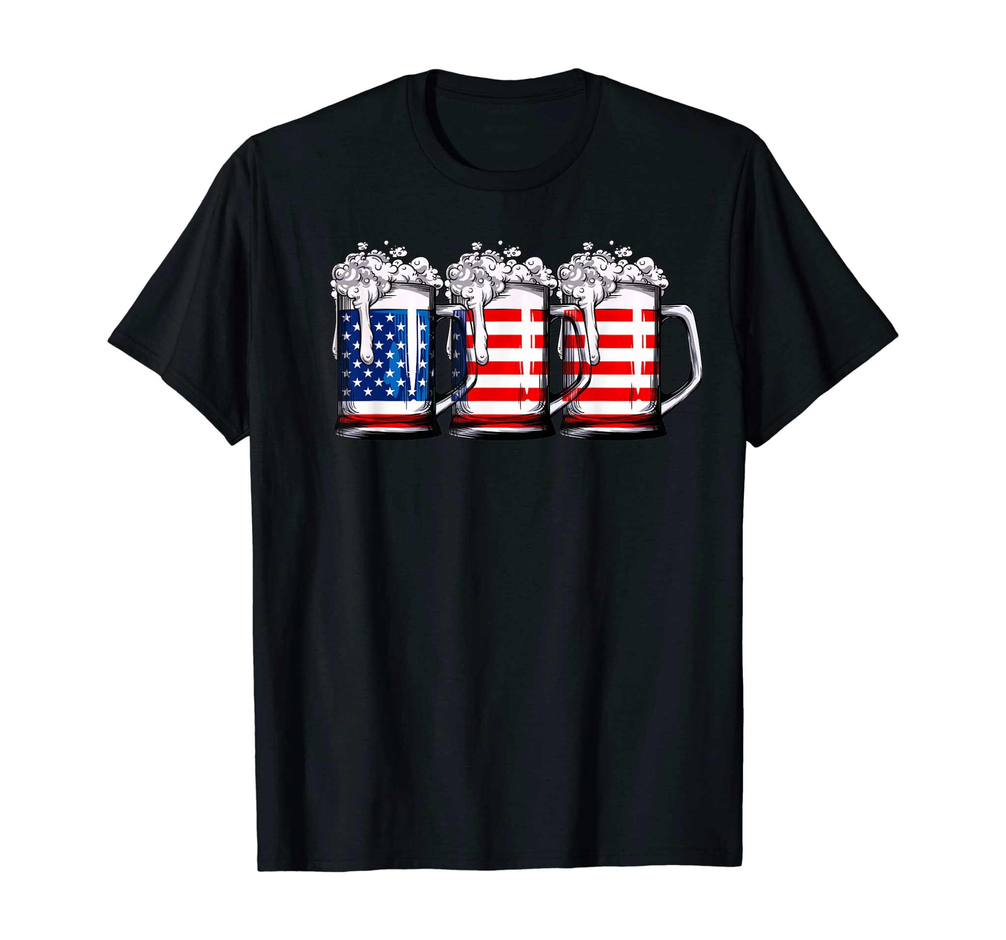 Beer American Flag T shirt 4th of July Men Women Merica USA