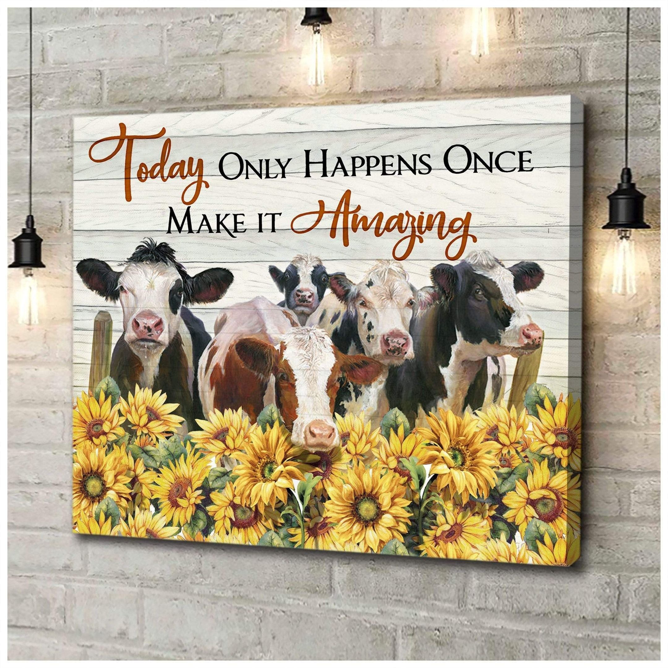 Canvas – Cow- Make It Amazing Gift For Family, Wall Art Decor, Canvas Print, Home Decor