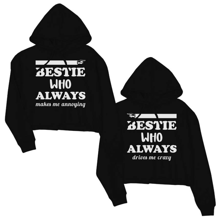 Bestie Always Women’s Crop Hoodies BFF Matching Gift For Teen Girls