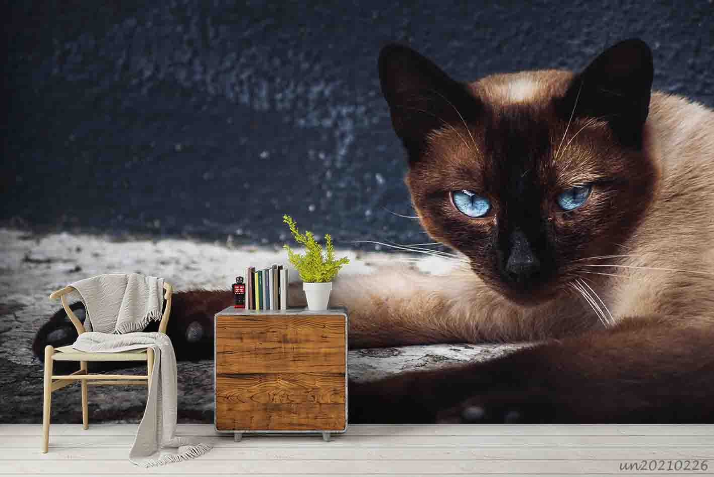 3D Animal Cat Wall Mural Wallpaper Lqh 70