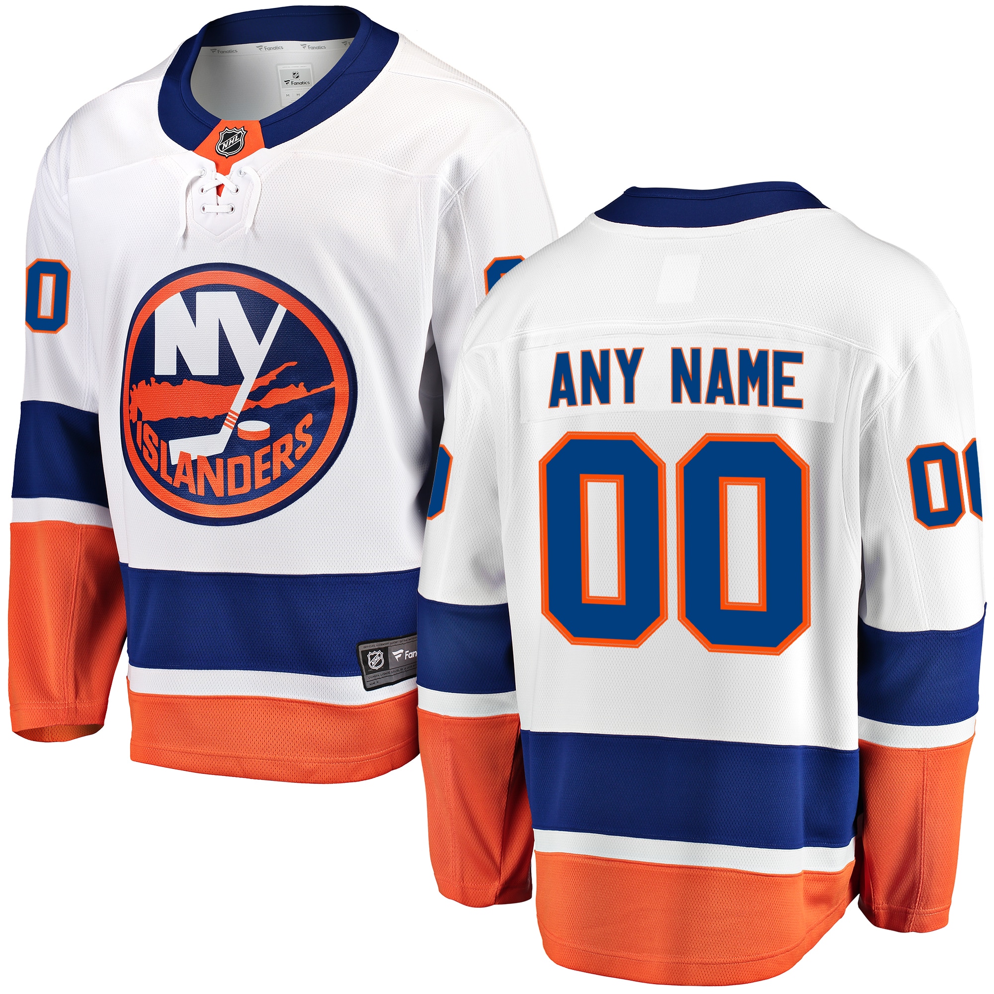 New York Islanders Branded Away Breakaway Custom Jersey – White