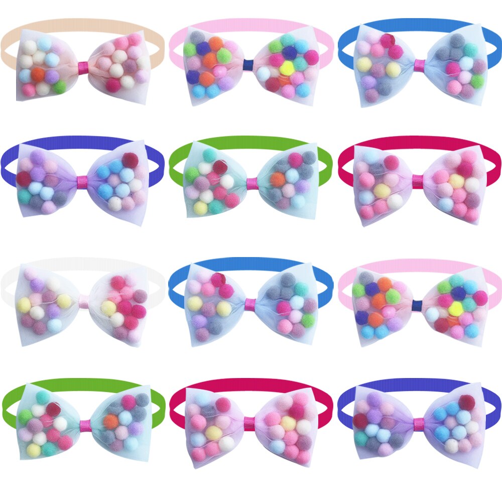 50/100pcs Cute Ball Style Dog Bow Ties Accessories Pet Necktie Pet Supplies Dog Puppy Collar Bows Pet Dog Grooming Accessories alx