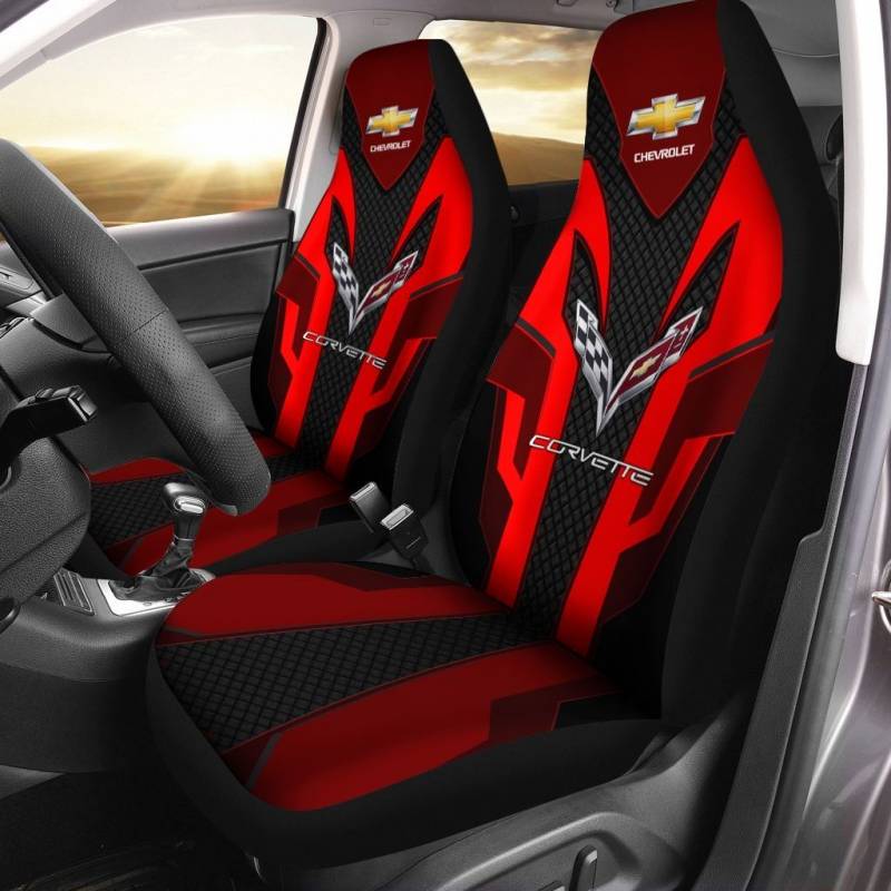 Chevrolet Corvette NTA Car Seat Cover (Set of 2) Ver 1 (Red) Type 1