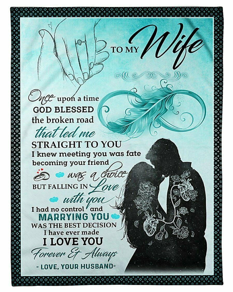 To My Wife Marrying You Was The Best Decision, Couple Fleece Blanket Home Decor Bedding Couch Sofa Soft And Comfy Cozy Gift For Valentine’S Day To Wife