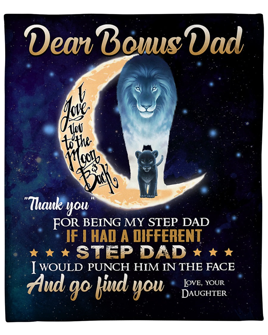 To Bonus Dad, If I Had A Different,Fleece Blanket Gift For Father Family Home Decor Bedding Couch Sofa Soft And Comfy Cozy