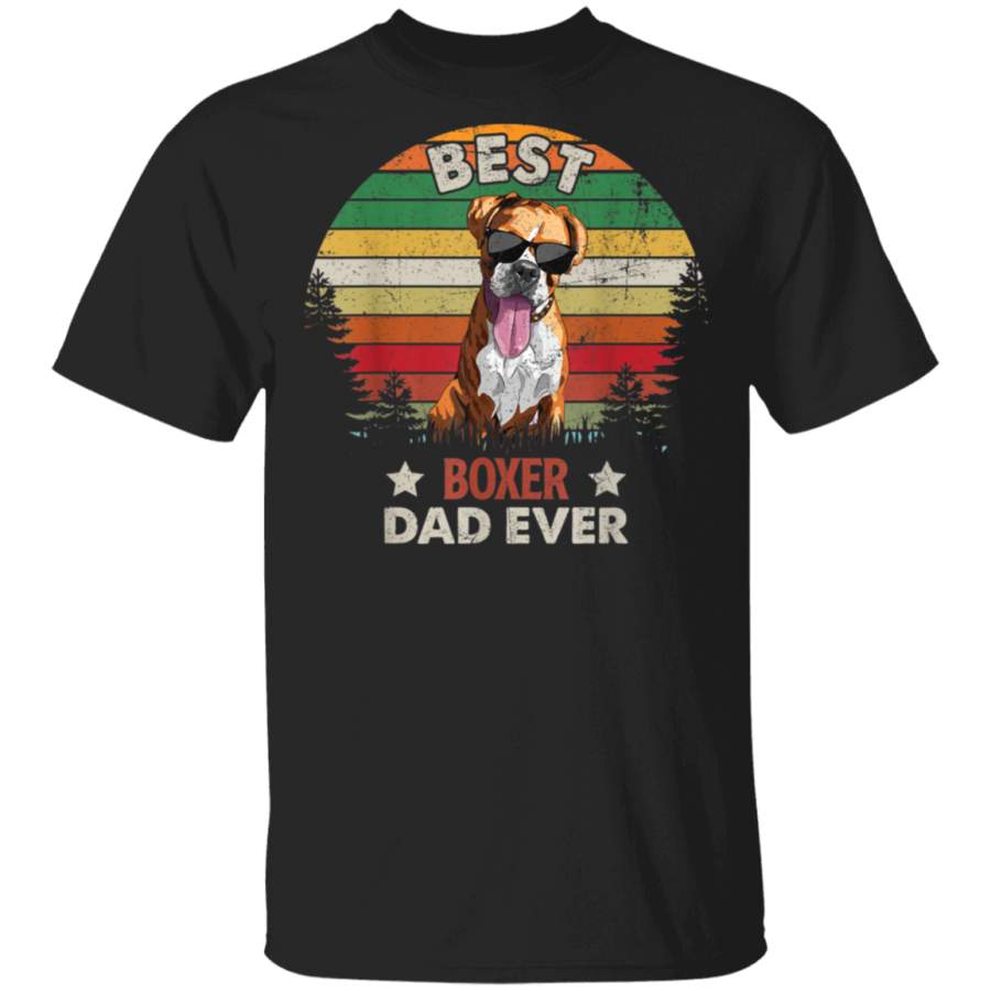 Mens Vintage Best Boxer Dad Ever Tshirt Funny Fathers Day Gifts