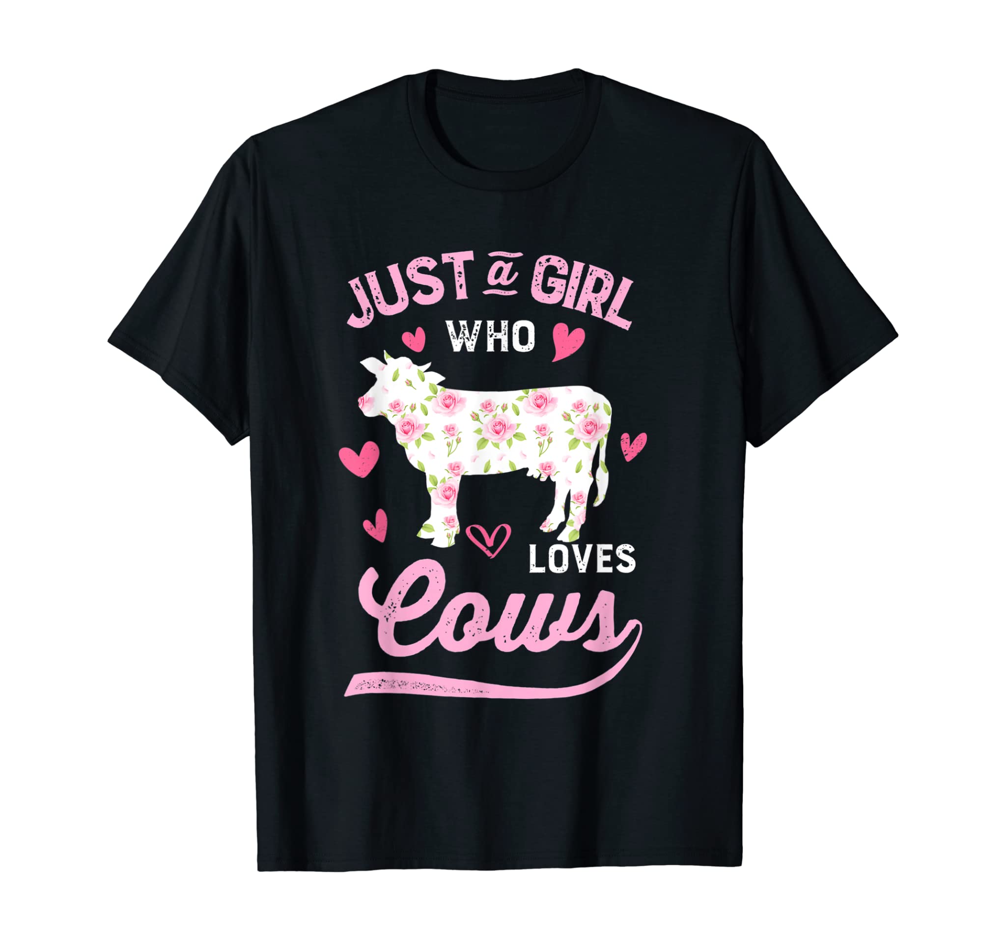 Cow Just a Girl Who Loves Cows Silhouette Cow Lovers Gift T-Shirt