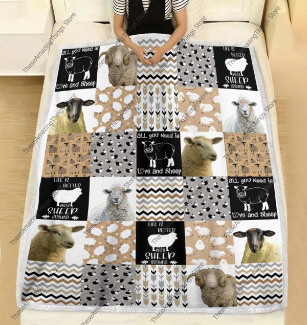 Funny Sheep Blanket – All You Need Is Love And Sheep Blanket