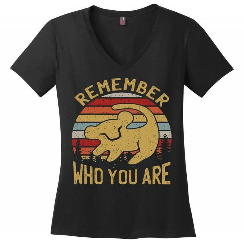 Vintage Lion Remember Who You Are Women V-Neck