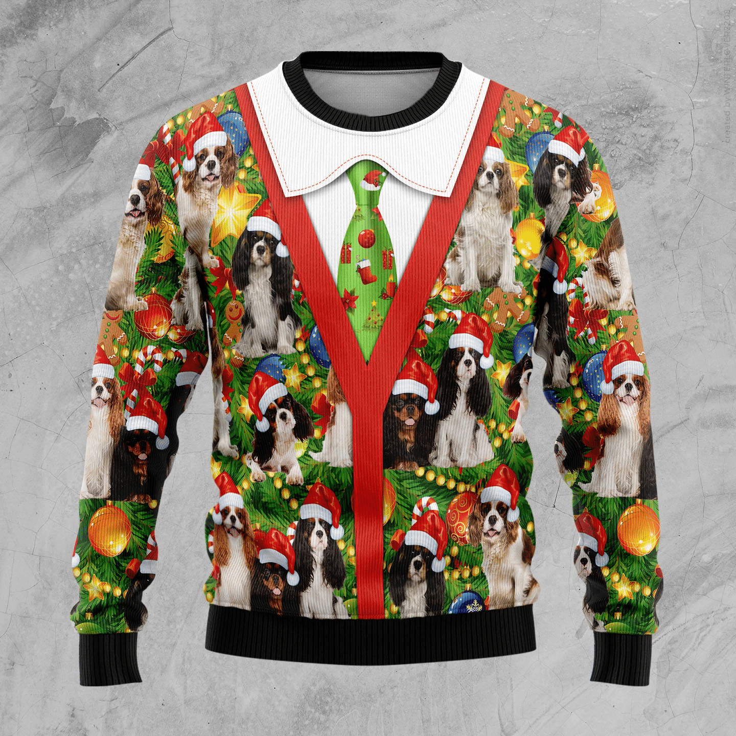 Cavalier King Charles Spaniel Xmas Pine Christmas Ugly Sweater