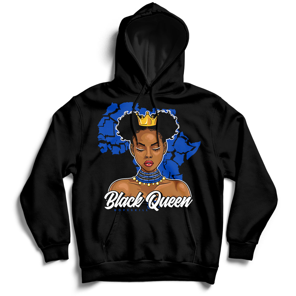 JD 5 Racer Blue Dopeskill Hoodie Sweatshirt Black Queen Graphic