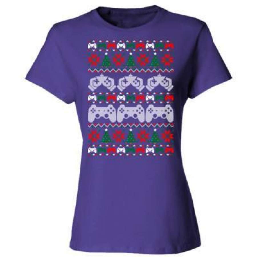 AGR Gamer Christmas Ugly Sweater – Ladies’ Cotton T-Shirt