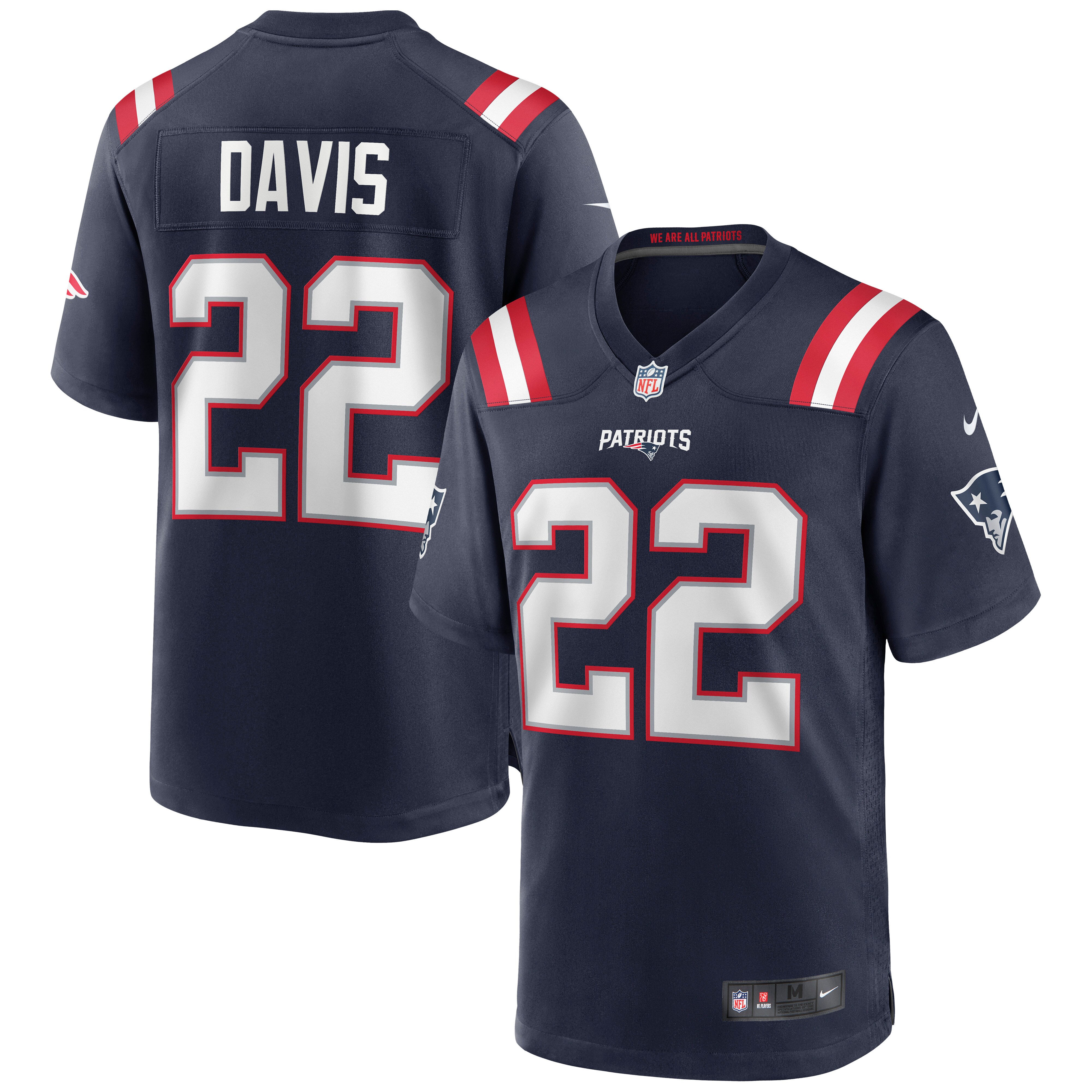 Men’s New England Patriots Cody Davis Navy Game Jersey