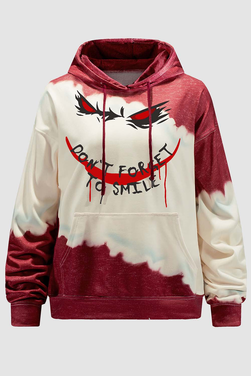 Women’S Hoodies Halloween Smiley Tiedye Print Hoodie