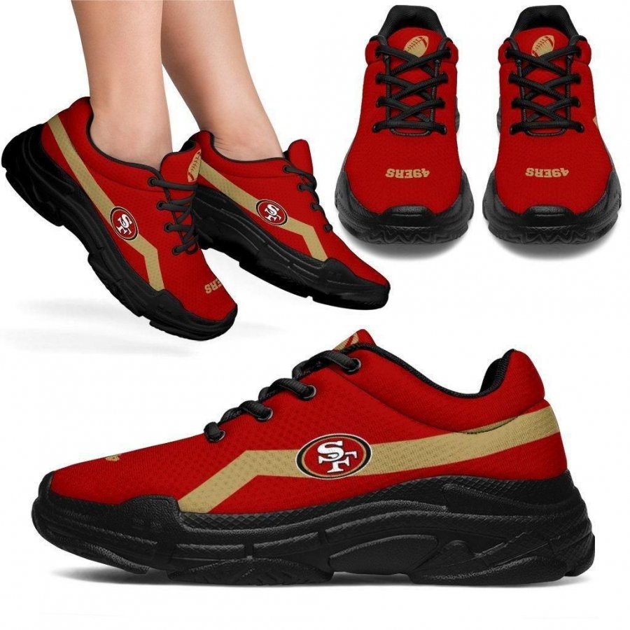 Edition Chunky Sneakers With Line San Francisco 49ers Shoes #702