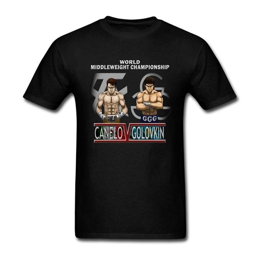 Mens Personality T Shirt Canelo Vs Ggg Anime Poster T Shirt Men’S Funny Cool T-Shirt