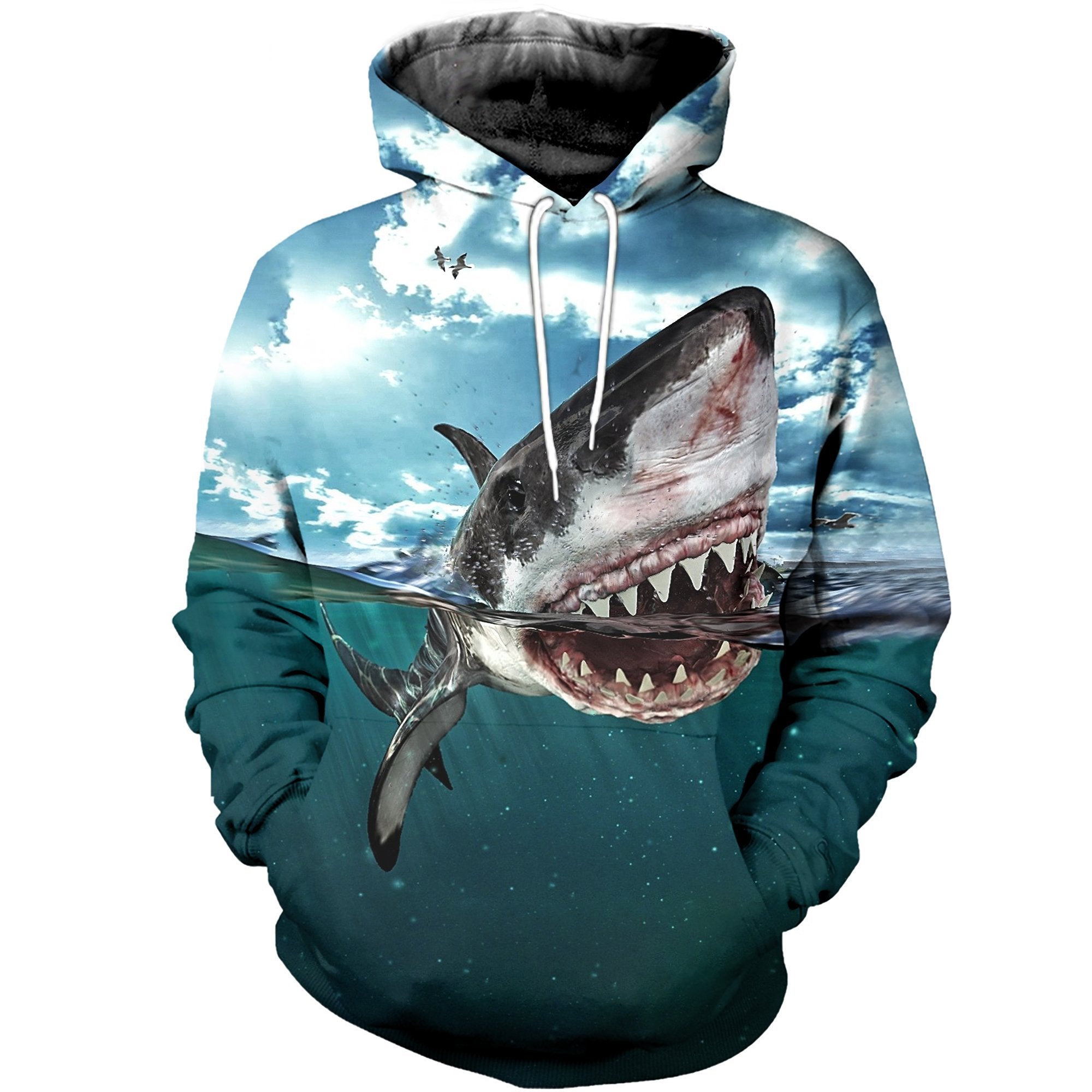 3D All Over Printed Shark T-Shirt Hoodie Sctl070401