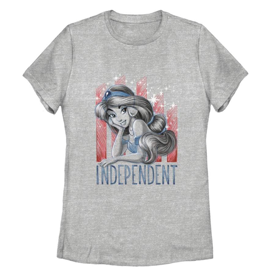 Aladdin Women’s Fourth of July Jasmine Stripes  T Shirt