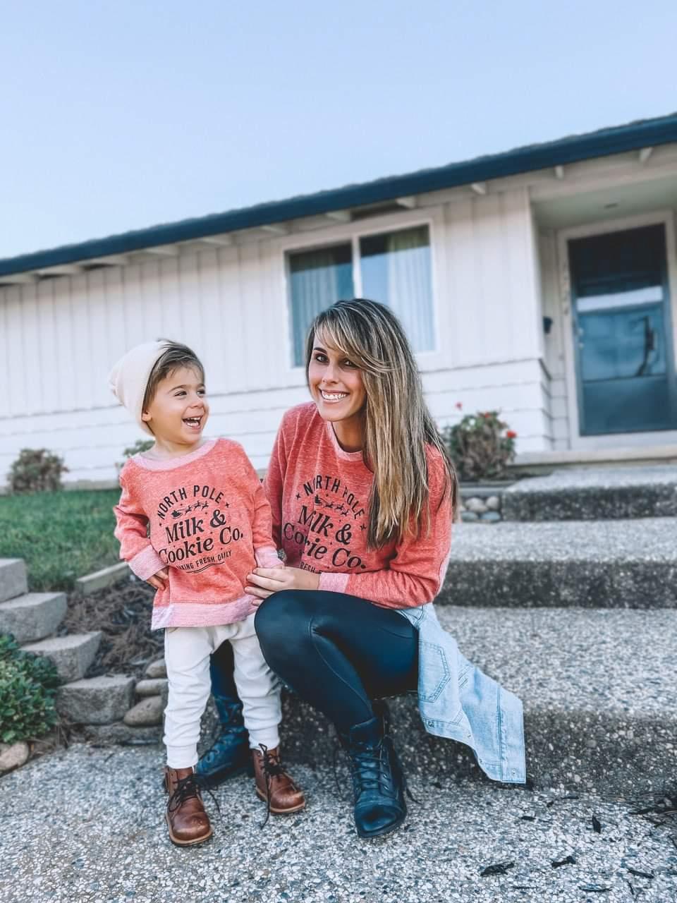 Red Milk And Cookies Sweatshirt Set