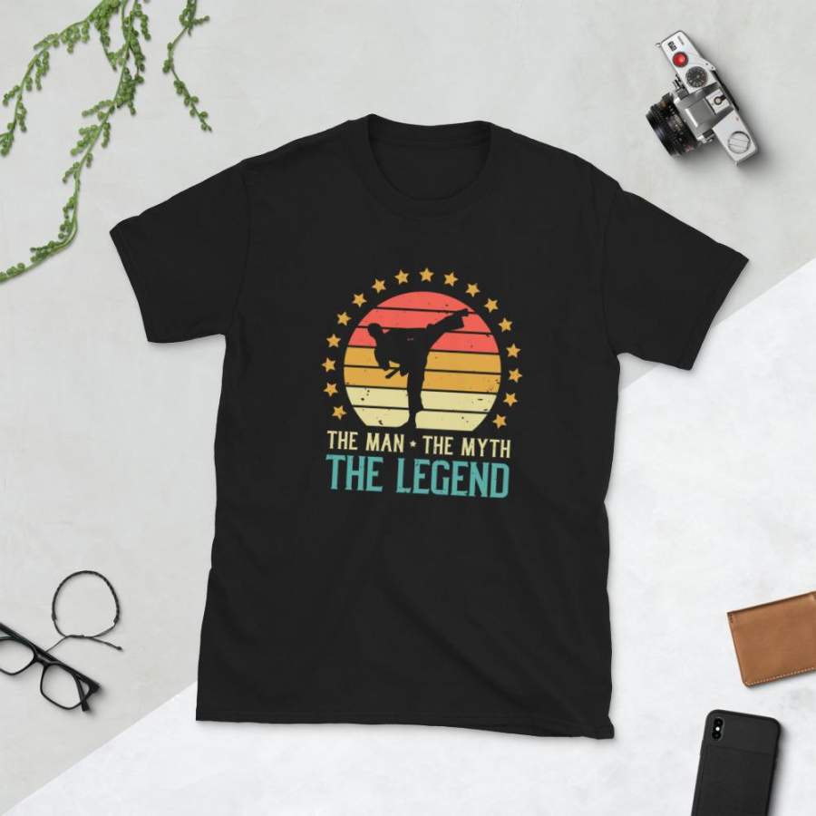 The Man The Myth The Karate Legend T-Shirt Men’s Vintage Karate Fighter Dad Shirt Father’s Day Gift Martial Arts Teacher S-3XL Unisex Tee