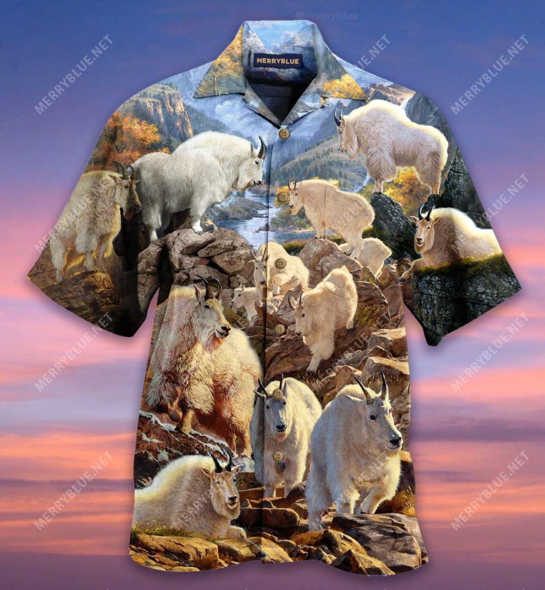 Amazing Moutain Goats Aloha Hawaiian Shirt Colorful Short Sleeve Summer Beach Casual Shirt For Men And Women