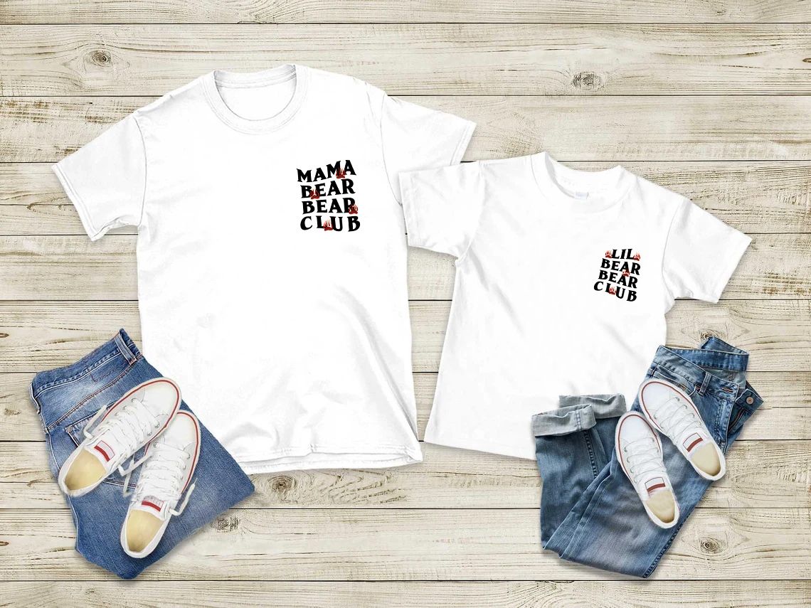 Mama Bear Bear Club T-Shirt, Native Shirt,Mom And Kid Shirt, Native American Shirt, Native Bear Shirt