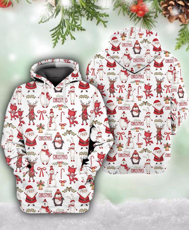 Snowman Reindeer 3D Gift For Christmas Holiday 3D Hoodie