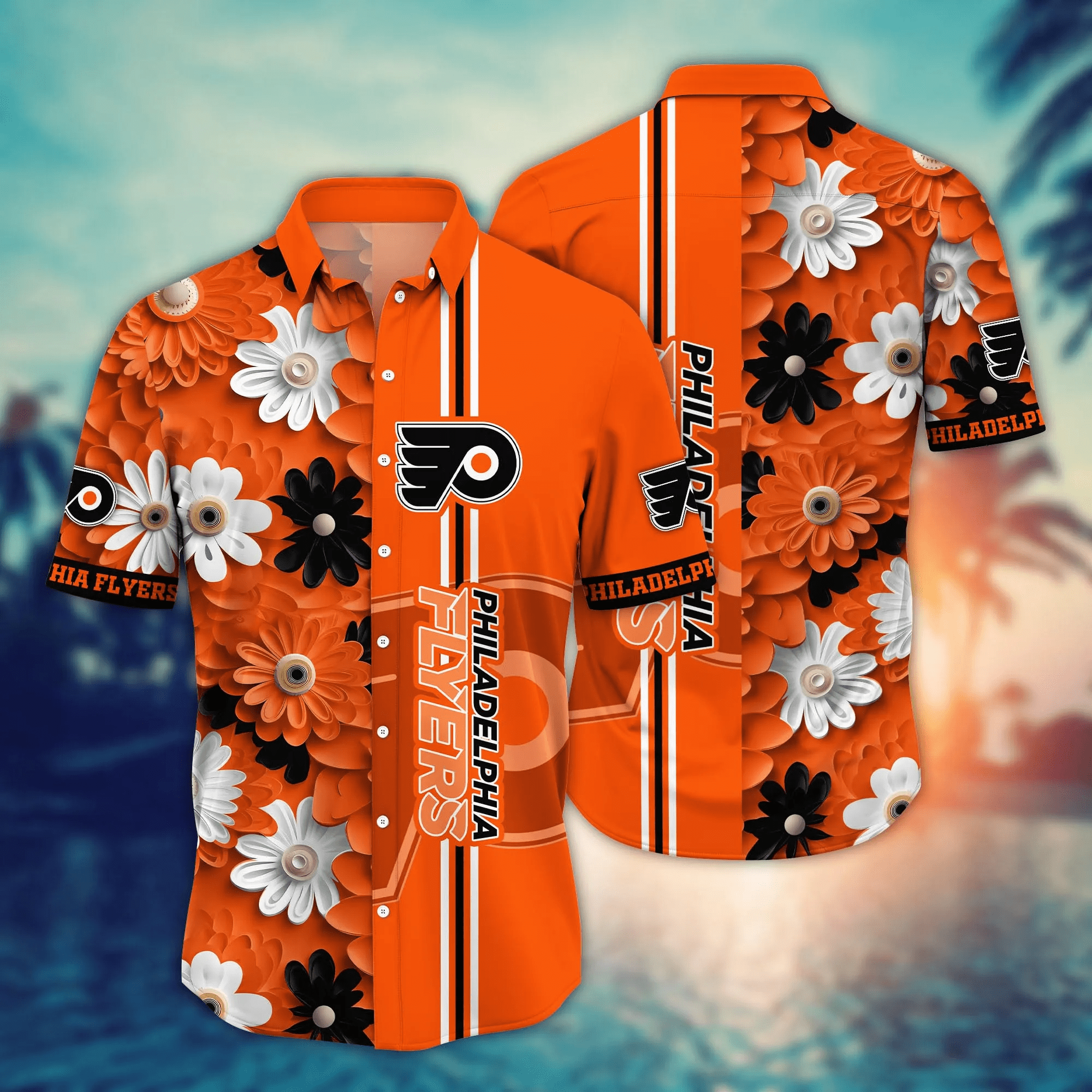 Philadelphia Flyers Nhl Hawaiian Shirt Summer Nights Aloha Shirt