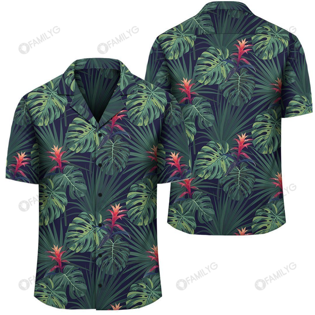 Tropical Monstera Leaf Green Hawaiian Shirt Summer Hawaiian For Men, Women, Couple