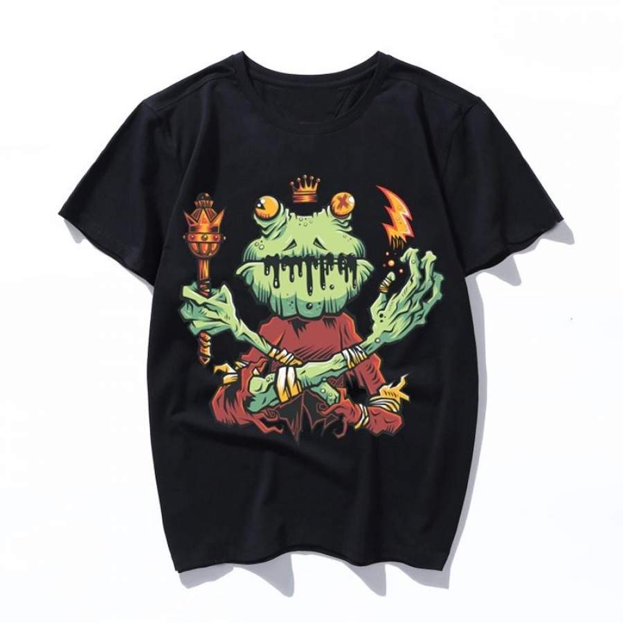 frog king Men Women T-shirt Short Sleeves black Undershirt Male Female Solid Cotton Mens Tee Summer Jersey Clothing Homme