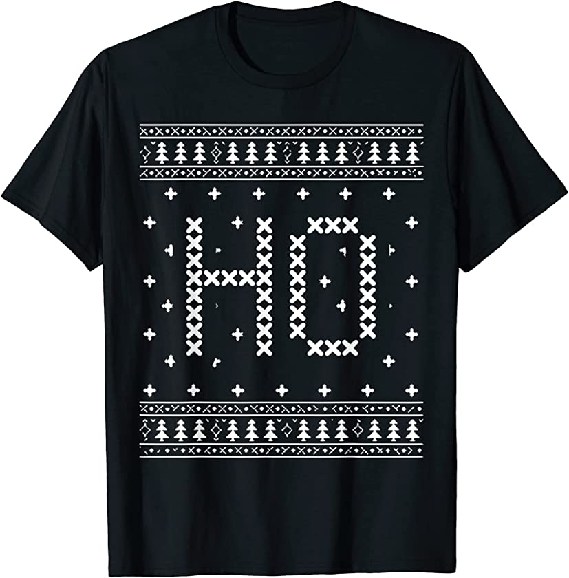 Where My Ho’s At Ho Matching Couple Santa Ugly Christmas T-Shirt