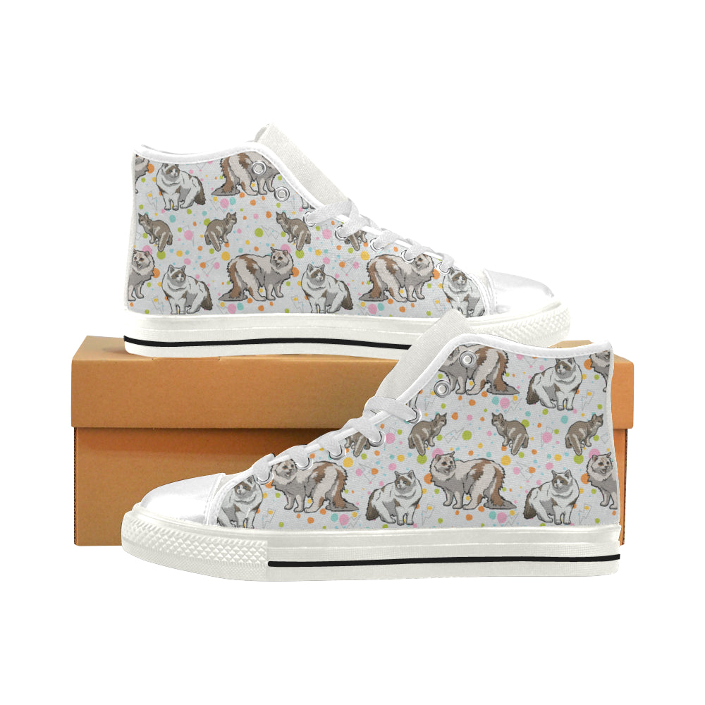 Ragamuffin Cat White Men’s Classic High Top Canvas Shoes