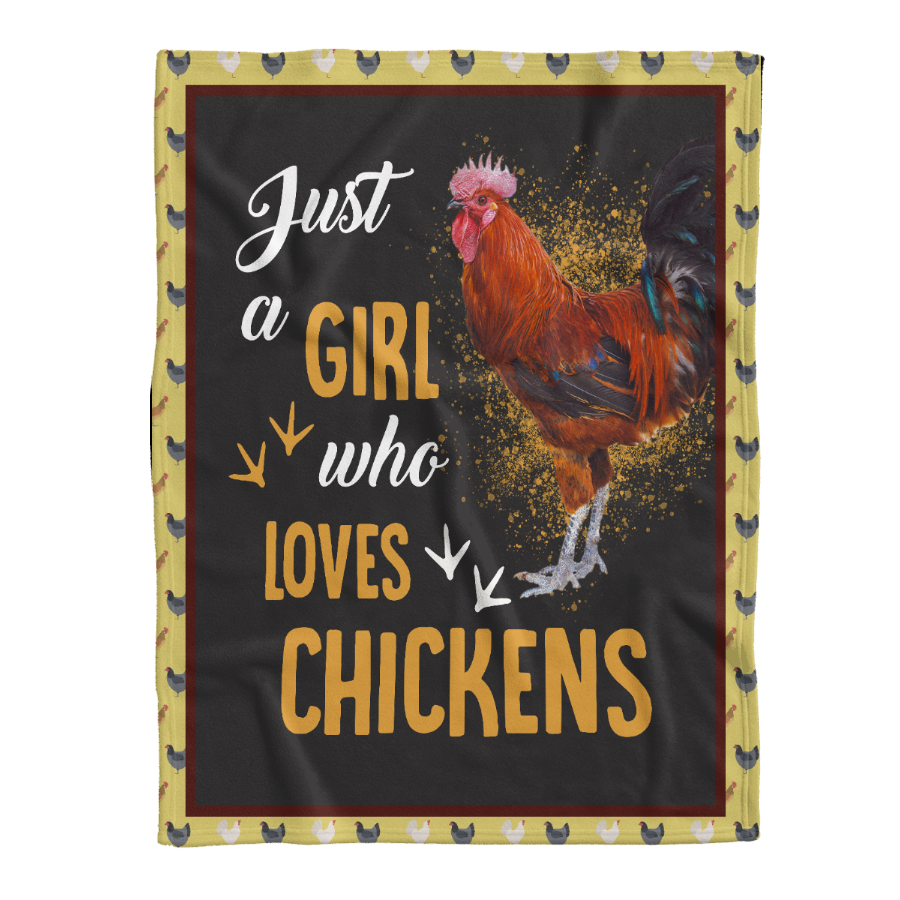 Animal Blanket, Just A Girl Who Loves Chickens Farm Blanket Gift For Chicken Lovers