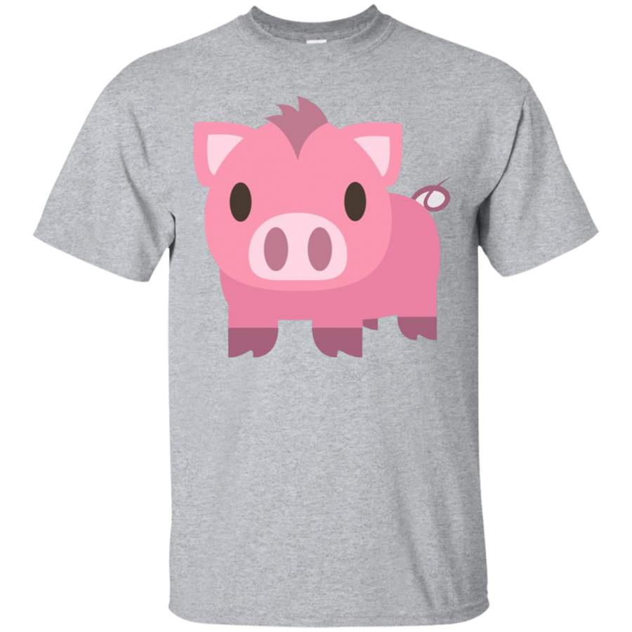 AGR Pig Emoji TShirt Pink Oink Zoo Animal Mud Curled Tail