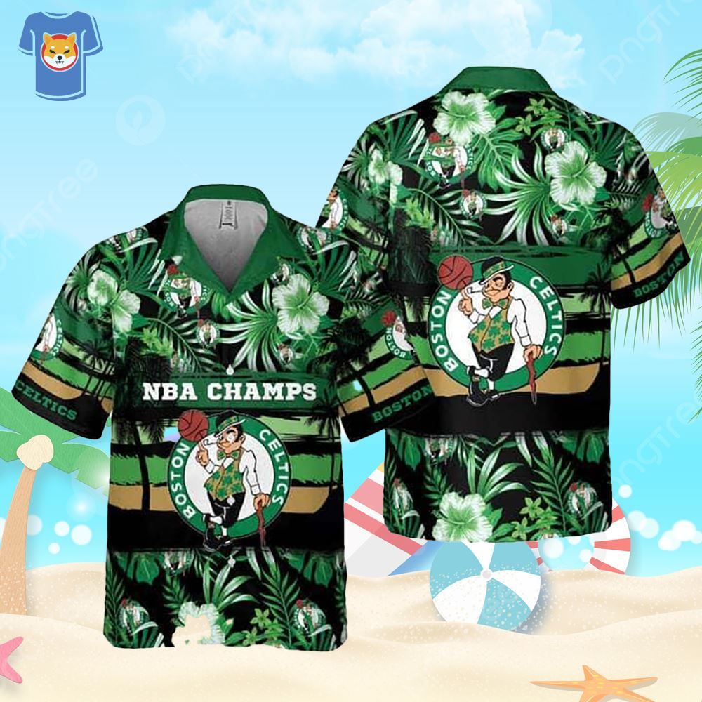 NBA Boston Celtics Hawaiian Shirt Summer Flower Pattern