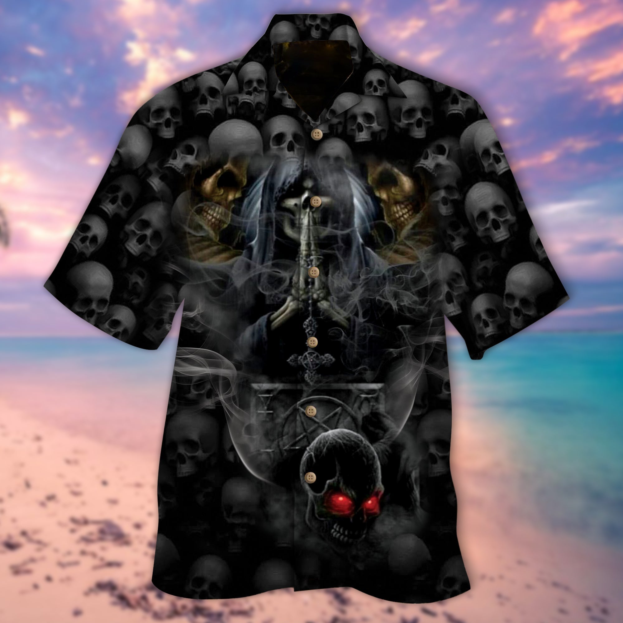 Grim Reaper Skull Hawaii Lover Hawaii Shirt For Men Women Ha73998