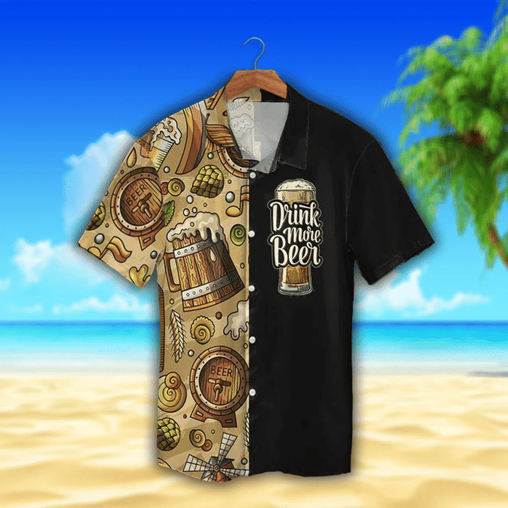 Old Beer Watercolor Design Hawaii Shirt Ha81427