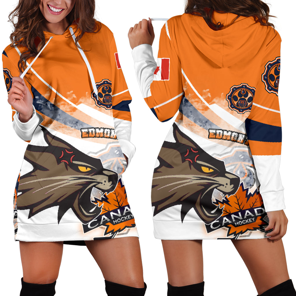 Edmonton Oilers Hockey Women’S Hoodie Dress – Mascot Angry Style A21