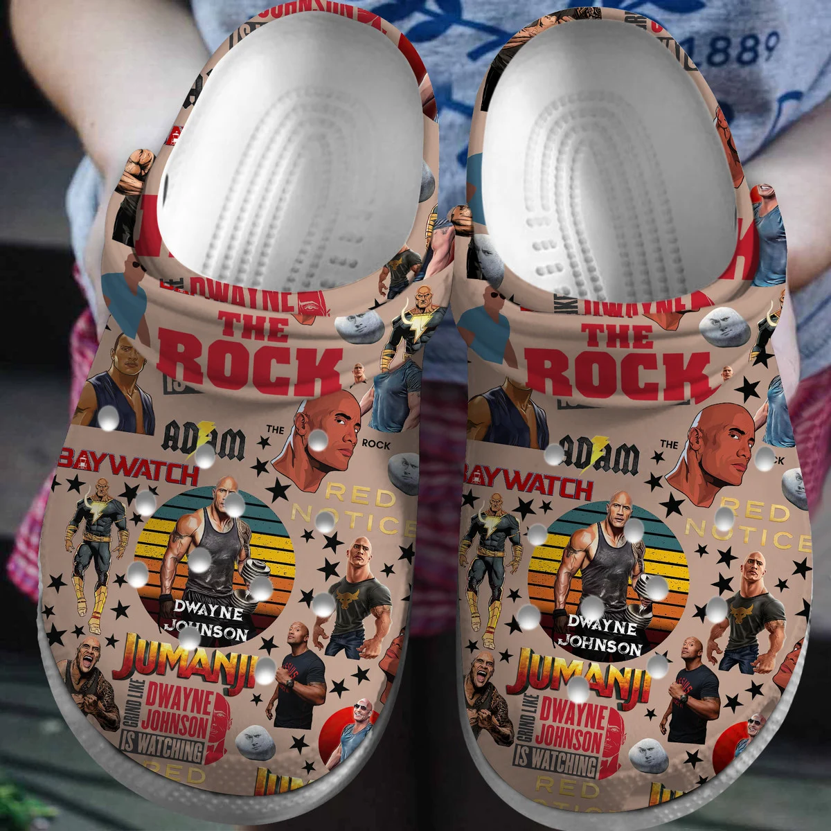 The Rock Crocs Crocband Clogs Shoes Comfortable For Men Women and Kids