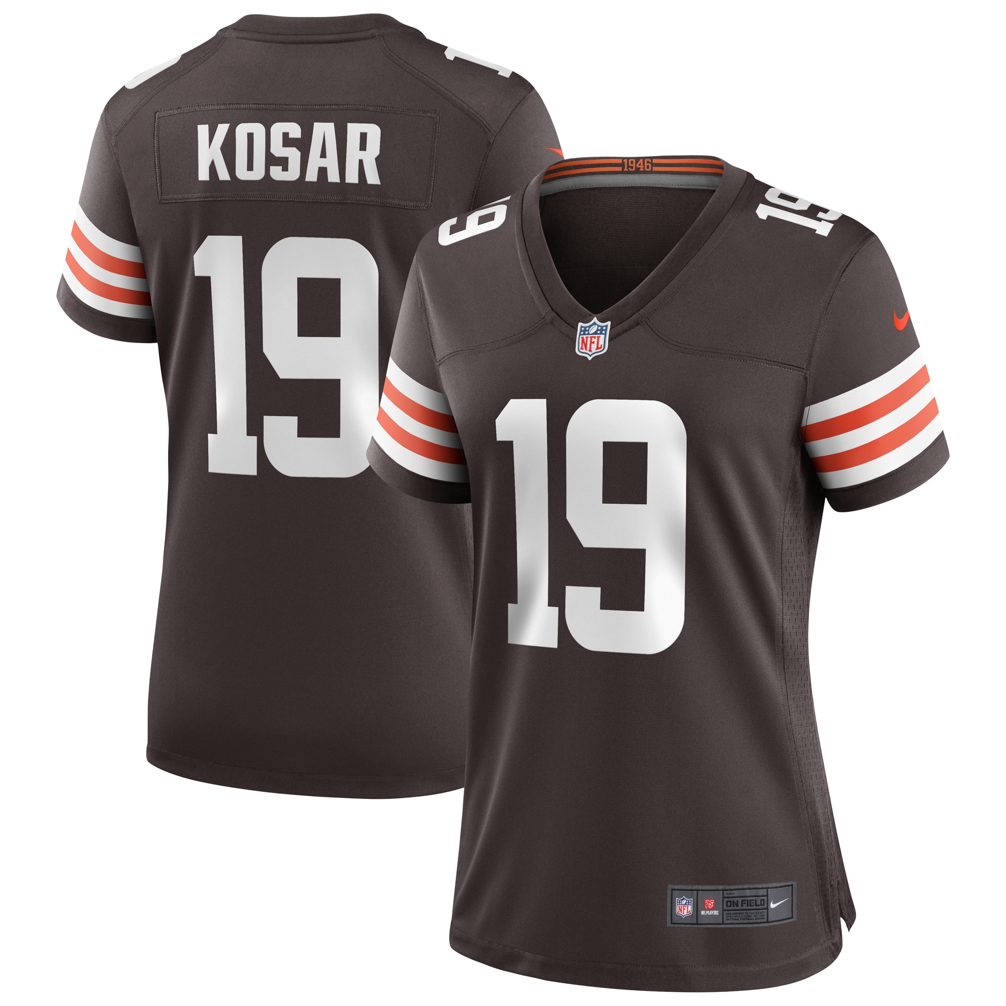 Women’s Cleveland Browns Bernie Kosar Brown Game Retired Player Jersey