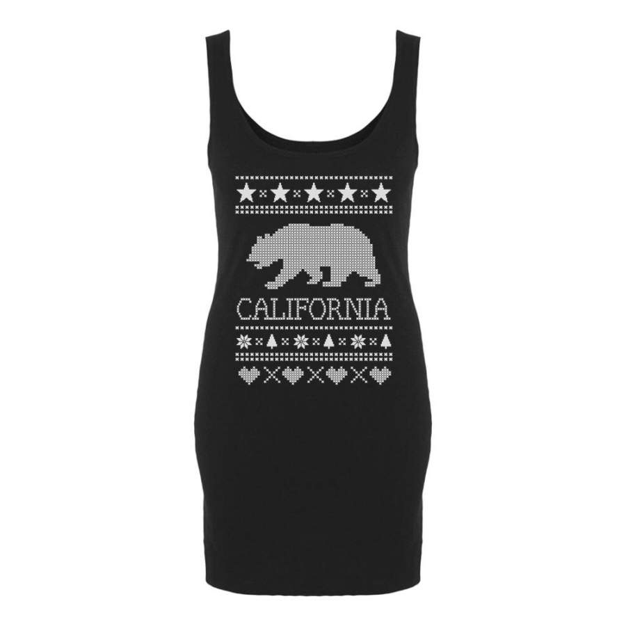 Cali Bear – California Republic Ugly Christmas Sweater Maternity Tank Top