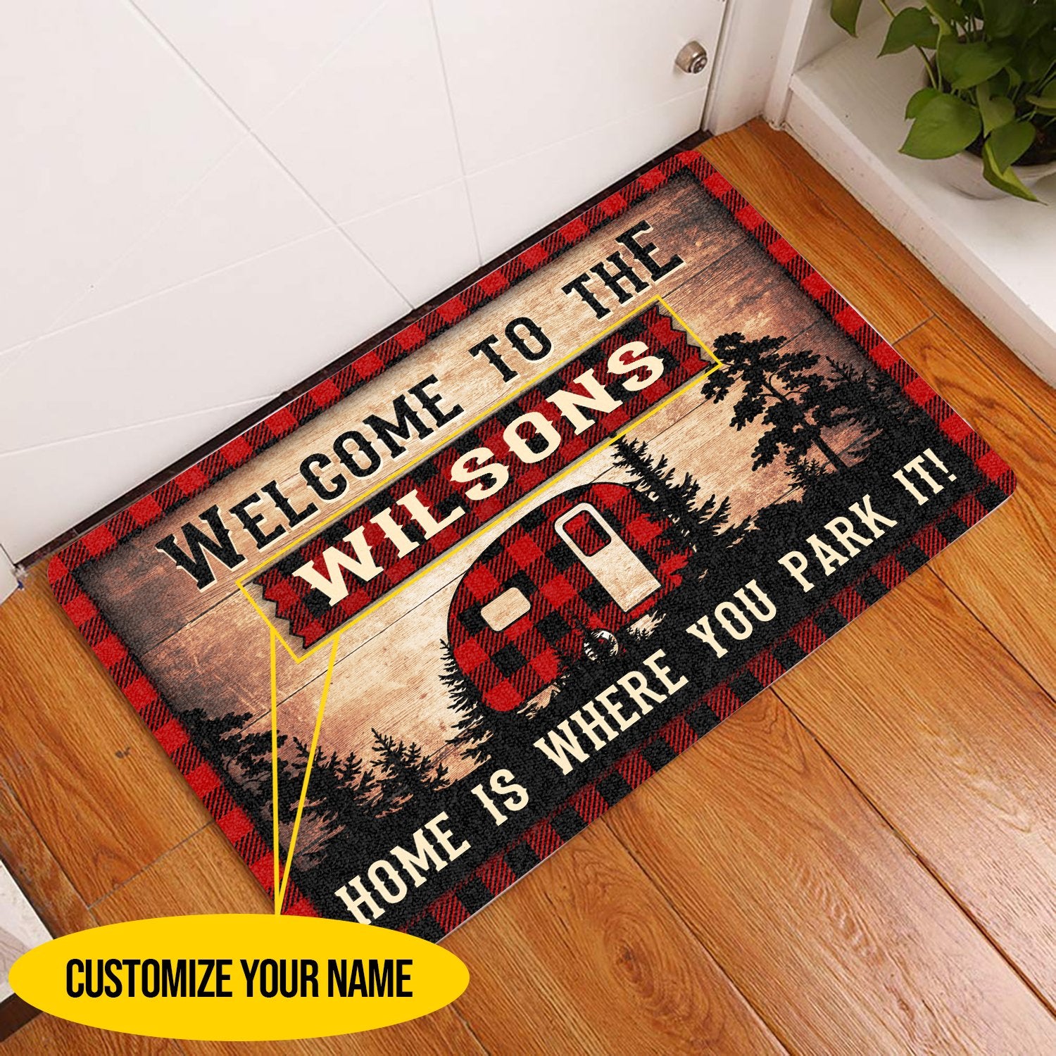 Home Is Where You Park It Personalized All Over Printing Doormat Pre2161