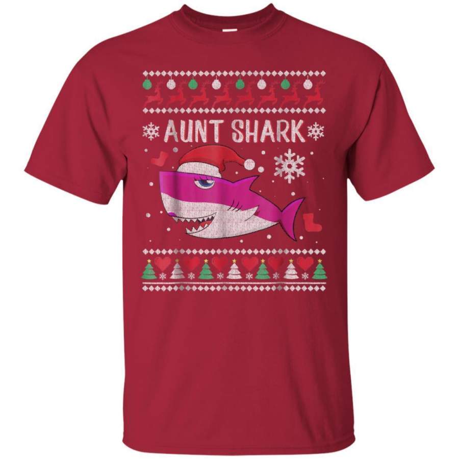 AGR Aunt Shark Ugly Christmas Shirt Jaq T-shirt