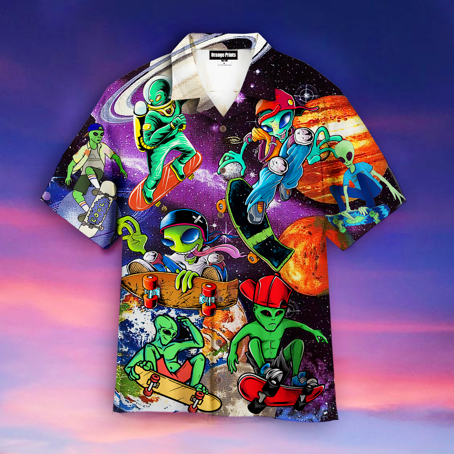 Alien With Skate In The Universe Hawaii Shirt For Men And Women Ha5197