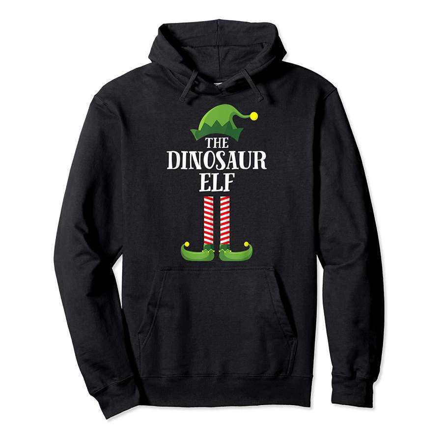 Dinosaur Elf Matching Family Group Christmas Party Pajama Hoodie
