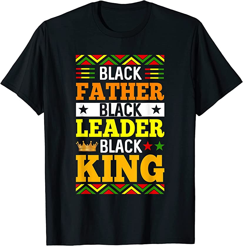 Black Father Black Leader Black King Men Boys Kids T-Shirt