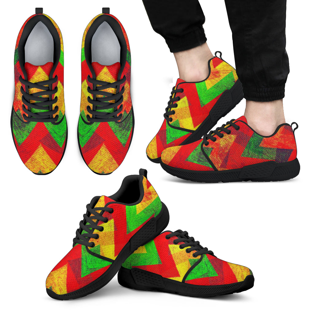 Zig Zag Reggae Pattern Print Men’S Athletic Shoes