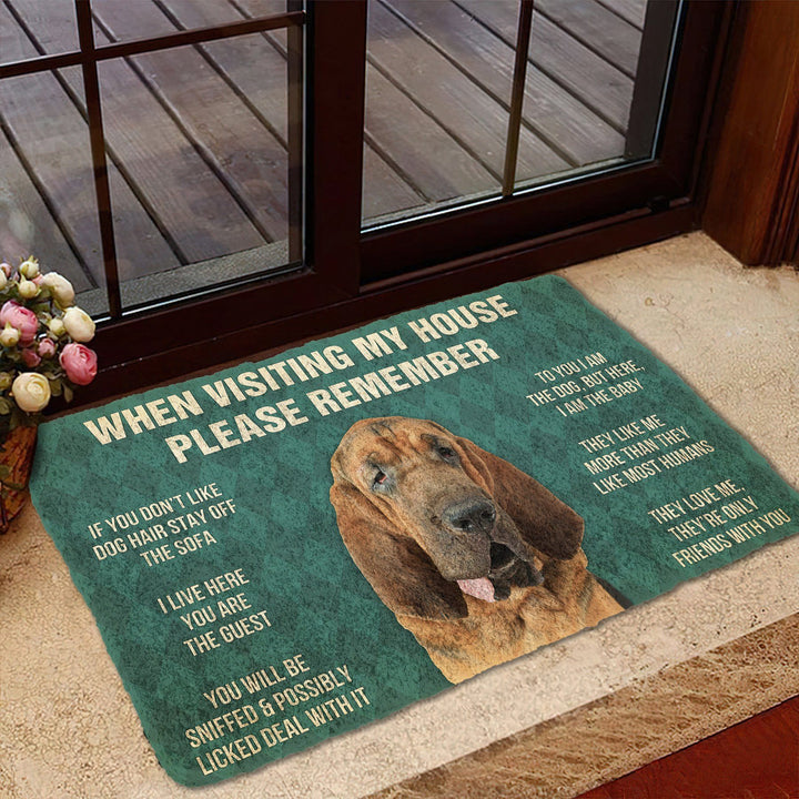 Waybackapparel Please Remember Bloodhound Dogs House Rules Custom 3D Doormat