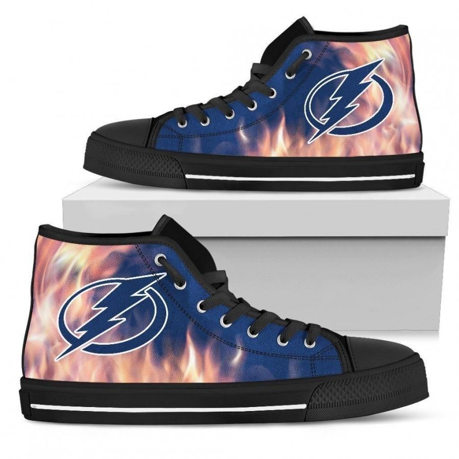 Fighting Like Fire Tampa Bay Lightning High Top Shoes #236